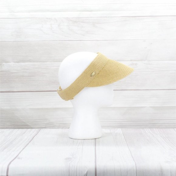 Scala Collezione Viviana Straw Braid Soft Sewn Brim Sun Visor One Size - Picture 3 of 8